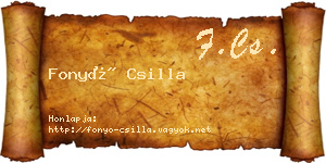 Fonyó Csilla névjegykártya